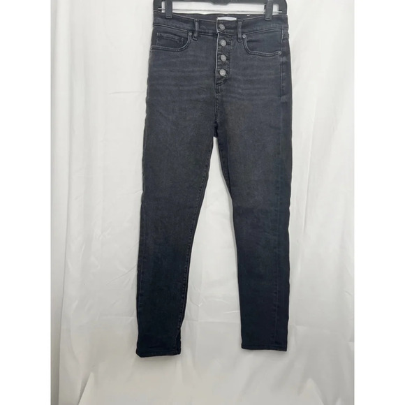 Loft High Waist Skinny Black Jeans‎ Size 4/27 Slim Pockets Womens - Picture 1 of 7
